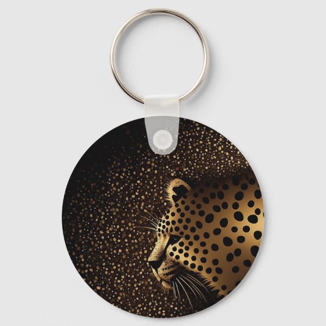 Golden Jaguar Pattern           Keychain (Front)