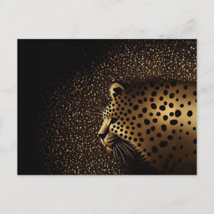 Golden Jaguar Pattern Postcard