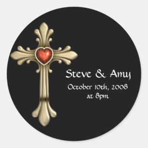 Golden Jewelled Cross Customizable Stickers 18