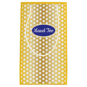 Golden Jewish Star "Mazel Tov" Small Gift Bag
