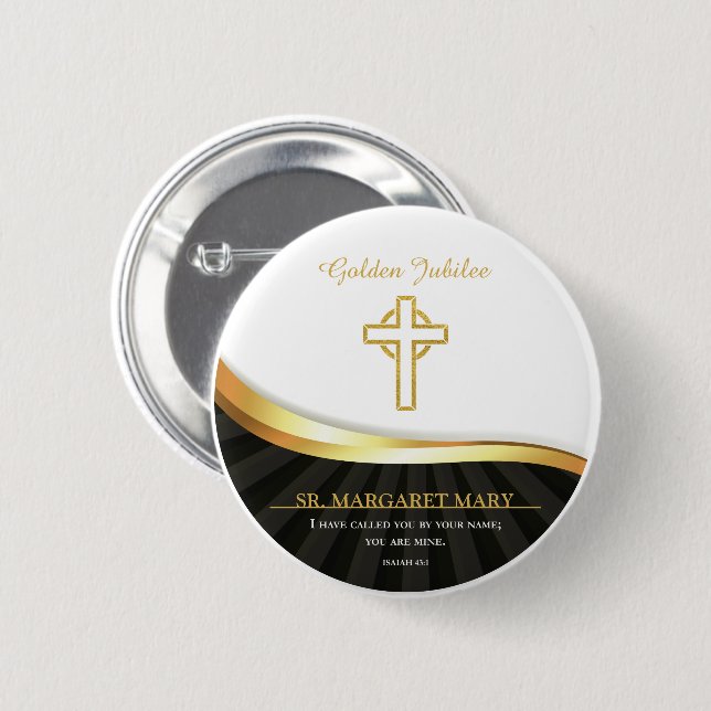Golden Jubilee of Religious Life, 50 Year 2 Inch Round Button (Front & Back)