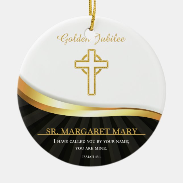 Golden Jubilee of Religious Life, 50 Year Ceramic Ornament (Front)