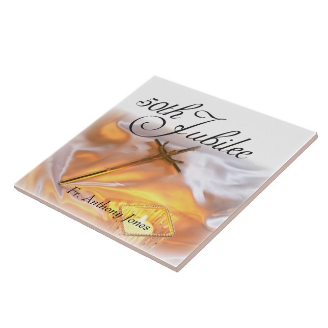Golden Jubilee Religious Life, Cross Candle Tile (Side)