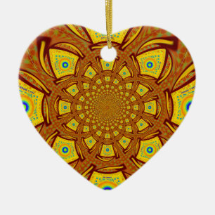 Golden Kaleidoscope Art Print Ceramic Ornament