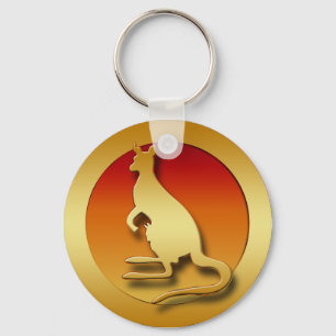 GOLDEN KANGAROO KEYCHAIN