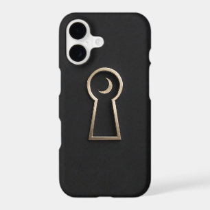 Golden Keyhole Dark Luxury Mystical Moon Symbol