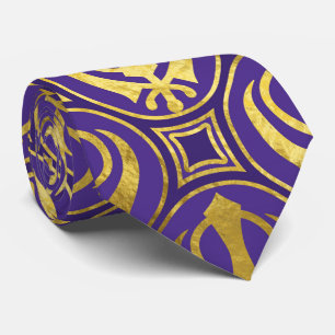 Golden Khanda pattern on violet Tie