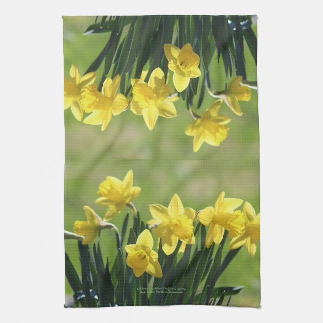 Golden King Alfred Daffodils kitchen- Kitchen Towel (Vertical)