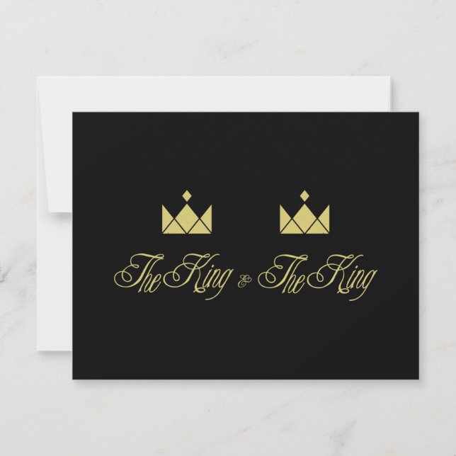 Golden King Crowns for Gay Wedding Card (Front)