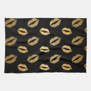 Golden kisses kitchen towel