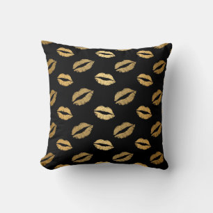 Golden kisses throw pillow