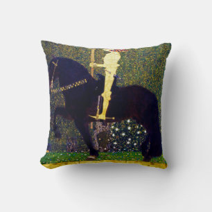 Golden Knight, Gustav Klimt Throw Pillow