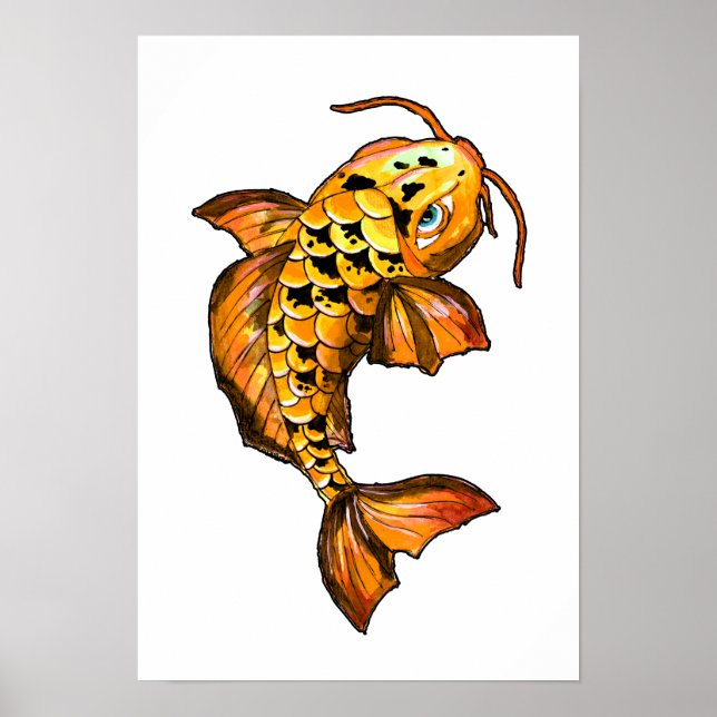 Golden Koi Carp Poster (Front)