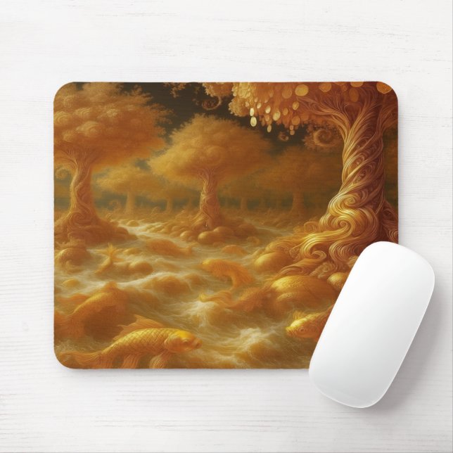 Golden Koi Mouse Pad (With Mouse)