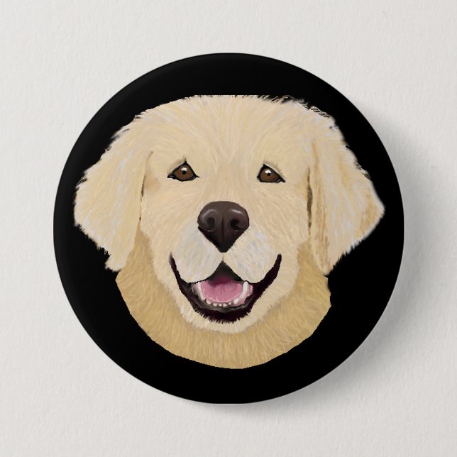 Golden Lab 3 Inch Round Button (Front)
