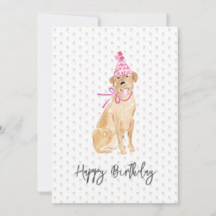 Golden Labrador Birthday Hat Balloons Dog Pet Fun