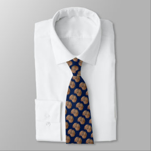 golden labrador dog portrait realist art blue tie