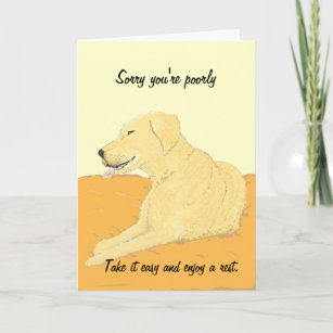 Get Well Soon Card Funny Golden Retriever Dog Greeting Card Feel Better Card Funny Get Well Card Get Better Golden Retriever Card Sympathy