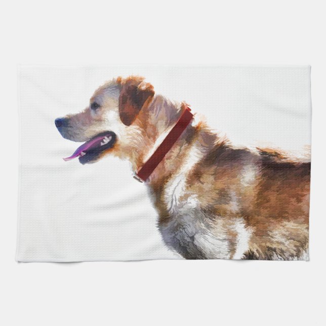 Golden Labrador Retriever Dog-lover Gift Kitchen Towel (Horizontal)