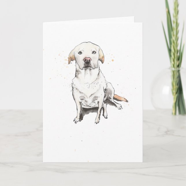 Golden Labrador retriever funny Dog Birthday Card (Front)