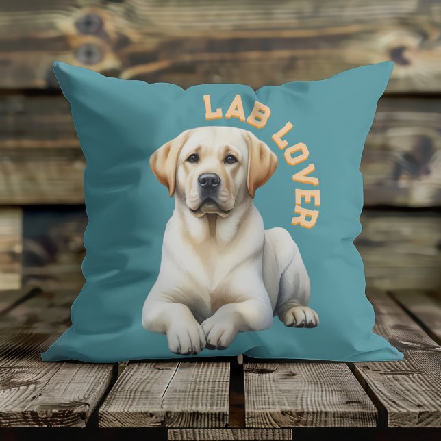 Golden Labrador Retriever Throw Pillow (Creator Uploaded)