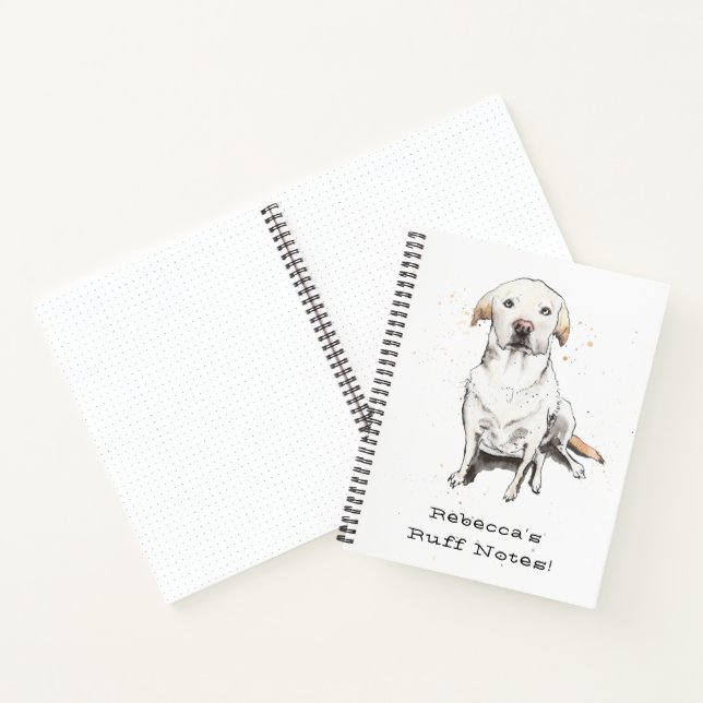 Golden Labrador Retriever Watercolor Art funny Notebook (Inside)