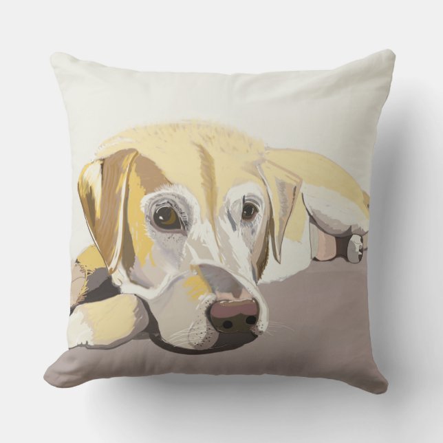 Golden Labrador  Throw Pillow (Front)