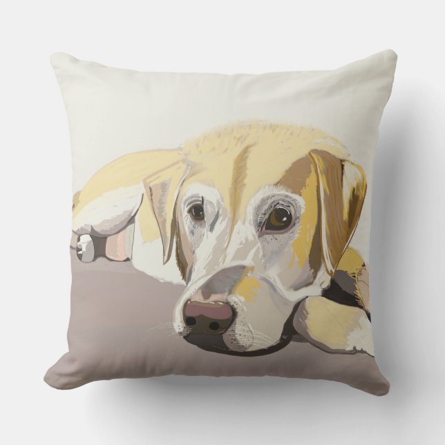 Golden Labrador  Throw Pillow (Front)