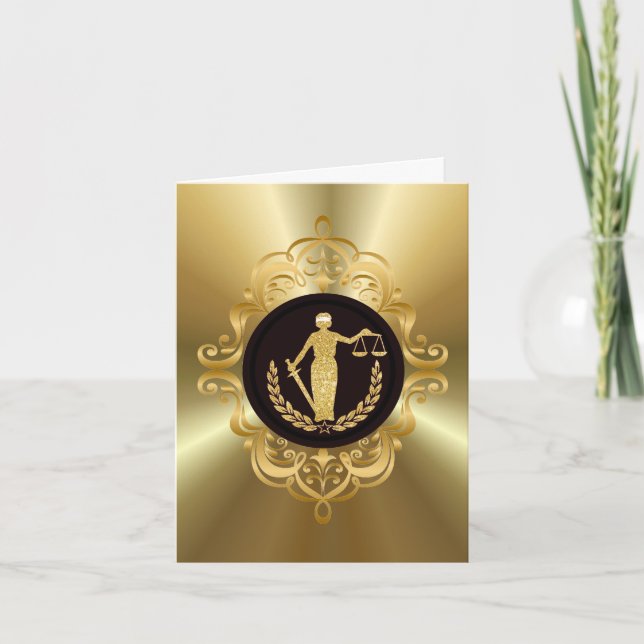 Golden Lady of Justice Blank Customize Card (Front)