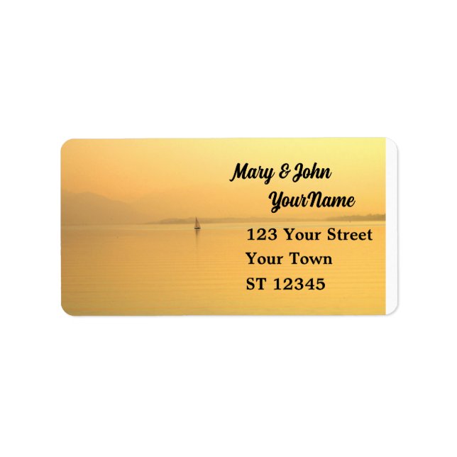 Golden Lake with Boat Placemat Label (Front)