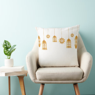 Golden Lanterns & Stars Pillow