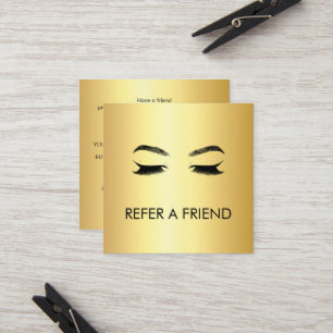 Golden Lashes & Brows Beauty Salon Referral Card