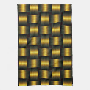 Golden Lattice Kitchen Towel