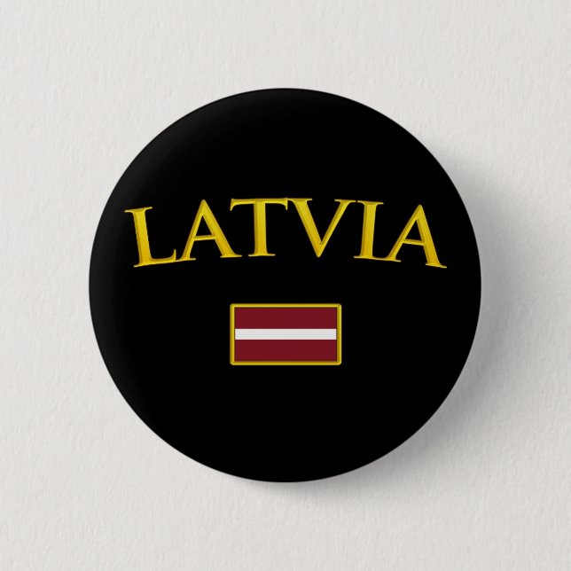 Golden Latvia 2 Inch Round Button (Front)