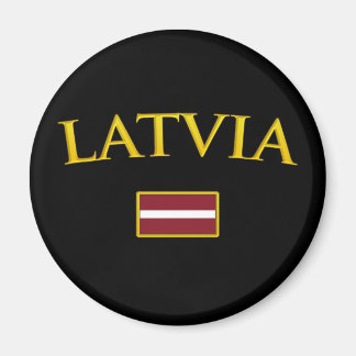 Golden Latvia Magnet