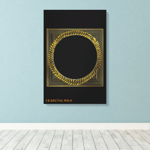 Golden Laurel Majesty Modern Classic Canvas Wall A Print