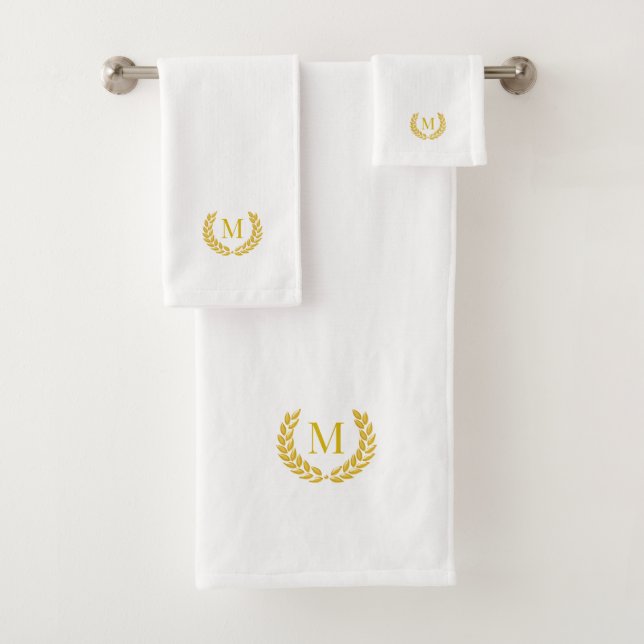 Golden Laurel & Monogram sur Blanc (En situation)