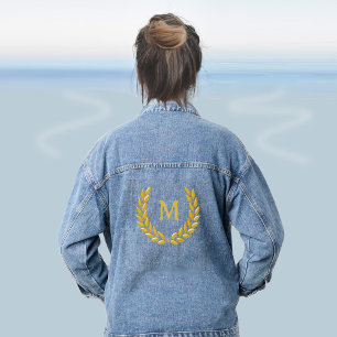 Golden Laurel Wreath and Monogram Denim Jacket