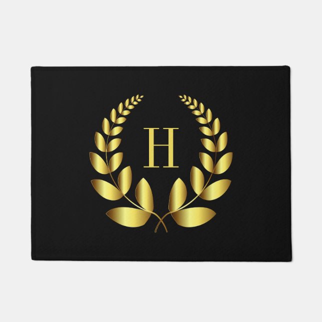 Golden Laurel Wreath Doormat (Front)