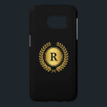 Golden Laurel Wreath Men's Professional Samsung Galaxy S7 Case<br><div class="desc">A custom monogrammed professional looking design with a golden laurel wreath and custom monogram over a black background. Insert your monogram or other text in place of the sample monogram shown.</div>