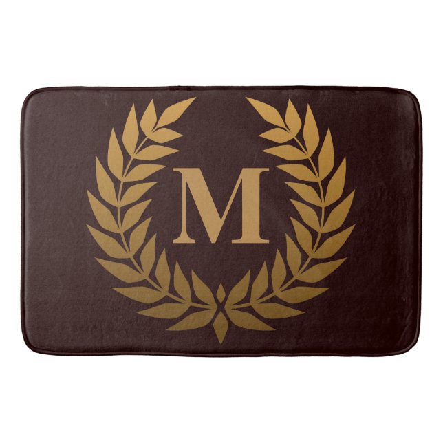 Golden Laurel Wreathe Bath Mat (Front)