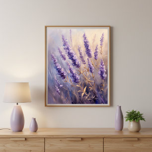 Golden Lavender Wall Art Print Vertical Poster