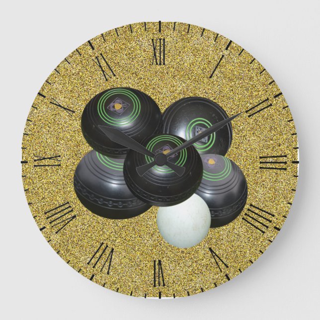 Golden Lawn Bowls, Wall Clock (Front)