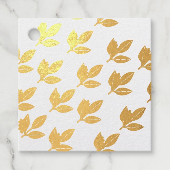 Golden Leaf Best Wishes  Favour Tags (Front)