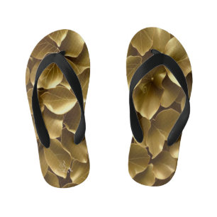 Golden Leaf  Kid's Flip Flops