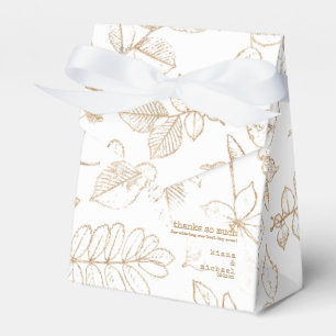 Golden Leaf Pattern Wedding ID655 Favor Box