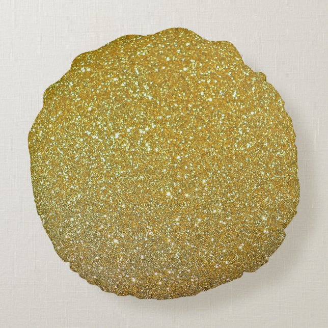 Golden Leaf Round Pillow (Back)