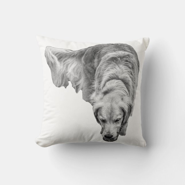 Golden Leaf Silence Throw Pillow (Front)