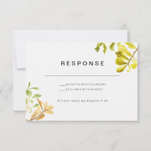 Golden Leafy Bower Wedding RSVP Card