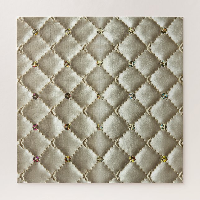 Golden Leather: Luxurious Background Texture Jigsaw Puzzle (Vertical)